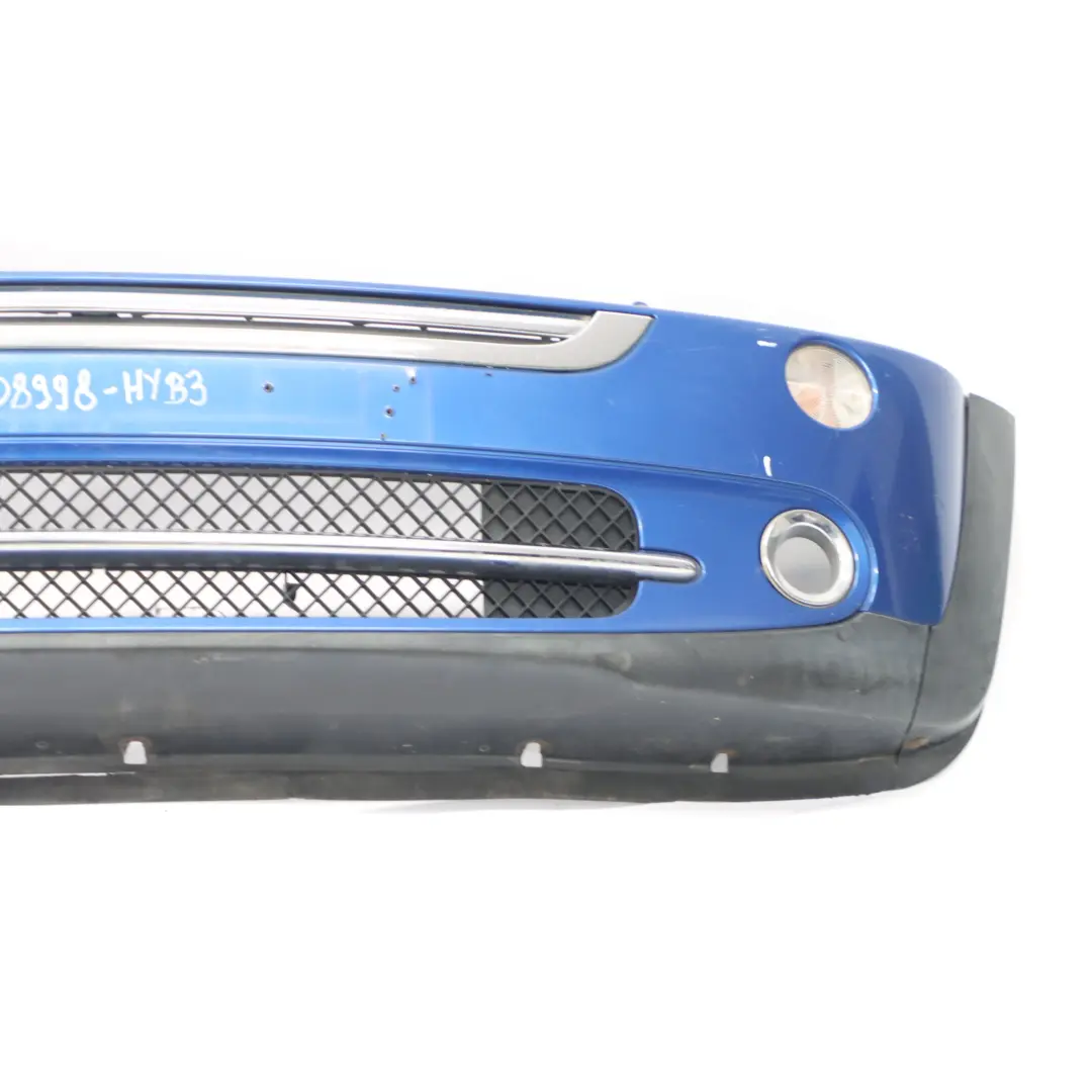Front Bumper Complete Trim Panel Hyper Blue Metallic - A28 to Mini R50 R52 with Part number 0308998 Mini R50 R52 Front Bumper Complete Trim Panel Hyper Blue Metallic - A28 - SKU 0308998-HYB3 - Part number 0308998