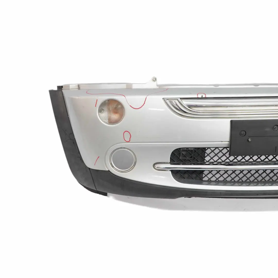 Mini Cooper R50 R52 Pannello Paraurti Anteriore Completo Argento Puro - 900 - SKU 0308998-PS6 - Numero di parte 0308998