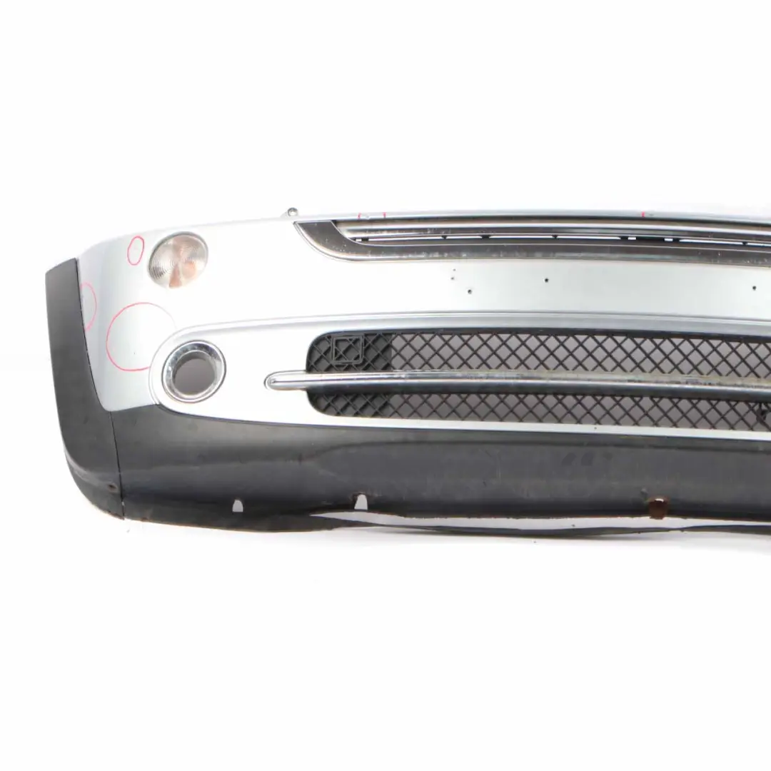 Front Bumper Complete Trim Panel Pure Silver Metallic - 900 to Mini R50 R52 with Part number 0308998 Mini R50 R52 Front Bumper Complete Trim Panel Pure Silver Metallic - 900 - SKU 0308998-PS8 - Part number 0308998
