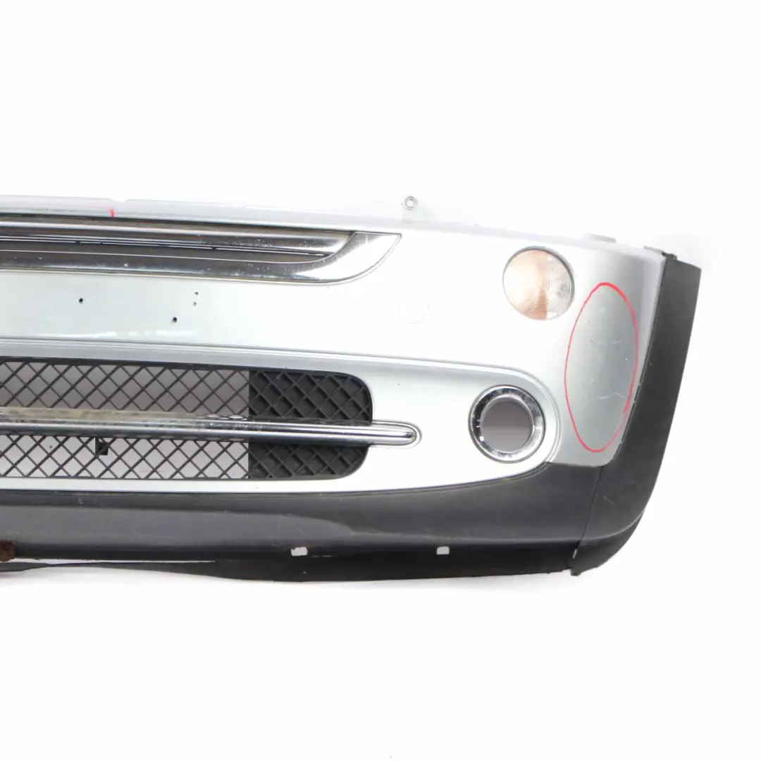 Front Bumper Complete Trim Panel Pure Silver Metallic - 900 to Mini R50 R52 with Part number 0308998 Mini R50 R52 Front Bumper Complete Trim Panel Pure Silver Metallic - 900 - SKU 0308998-PS8 - Part number 0308998