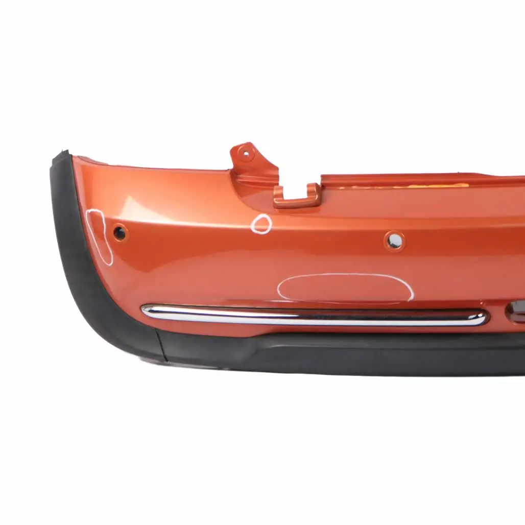 Complete Rear Bumper PDC Panel Hot Orange Metallic - A26 to Mini R52 Cabrio with Part number 0309183 Mini R52 Cabrio Complete Rear Bumper PDC Panel Hot Orange Metallic - A26 - SKU 0309183-HOT - Part number 0309183