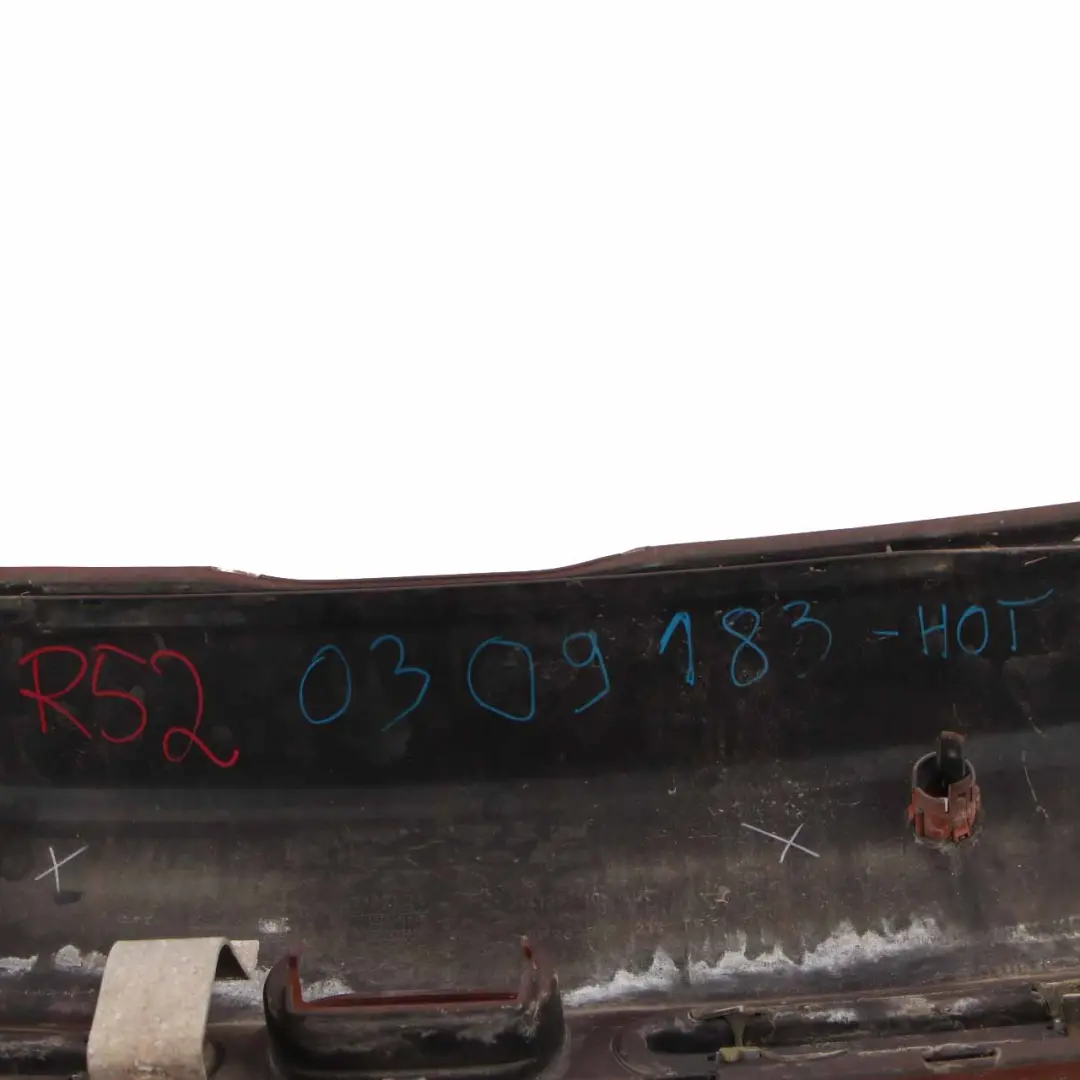 Complete Rear Bumper PDC Panel Hot Orange Metallic - A26 to Mini R52 Cabrio with Part number 0309183 Mini R52 Cabrio Complete Rear Bumper PDC Panel Hot Orange Metallic - A26 - SKU 0309183-HOT - Part number 0309183