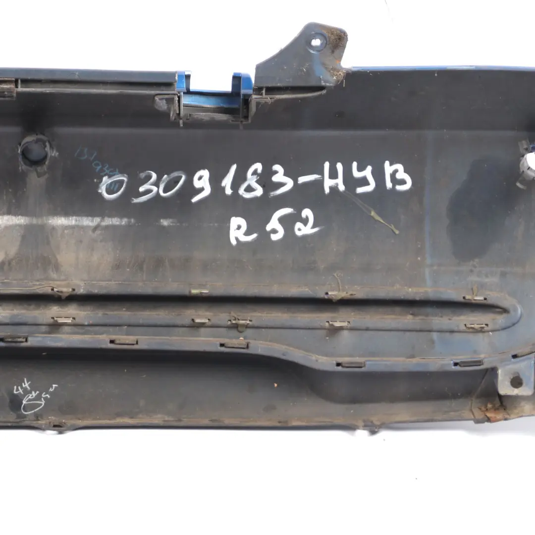 Bumper PDC Panel Hyper Blue Metallic - A28 to Mini R52 Cabrio Rear with Part number 0309183 Mini R52 Cabrio Rear Bumper PDC Panel Hyper Blue Metallic - A28 - SKU 0309183-HYB - Part number 0309183