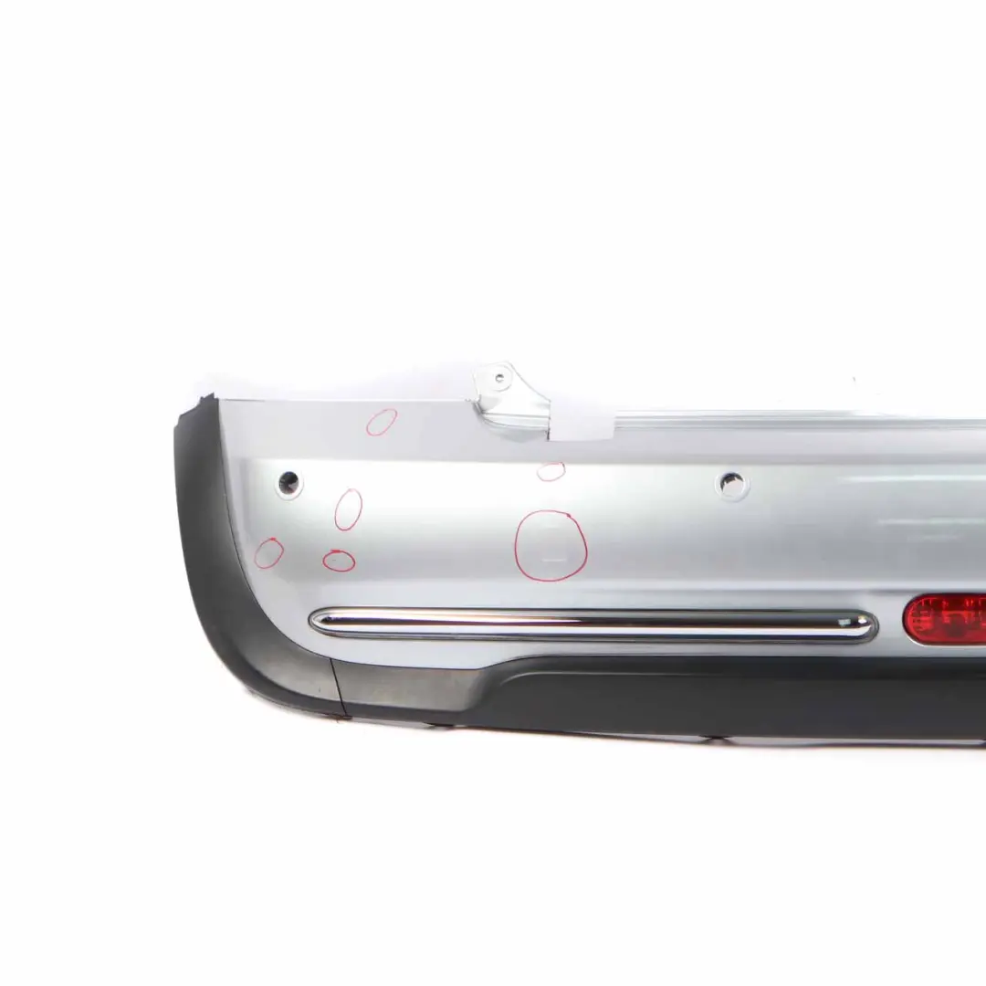 Bumper Rear Mini R52 Cabrio Complete PDC Trim Panel Pure Silver Metallic - 900 to with Part number 0309183 Bumper Rear Mini R52 Cabrio Complete PDC Trim Panel Pure Silver Metallic - 900 - SKU 0309183-PS1 - Part number 0309183