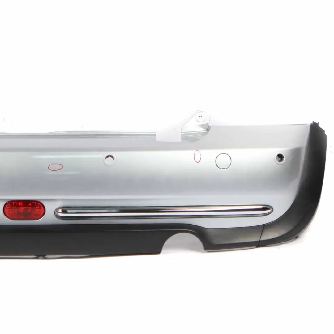 Bumper Rear Mini R52 Cabrio Complete PDC Trim Panel Pure Silver Metallic - 900 to with Part number 0309183 Bumper Rear Mini R52 Cabrio Complete PDC Trim Panel Pure Silver Metallic - 900 - SKU 0309183-PS1 - Part number 0309183