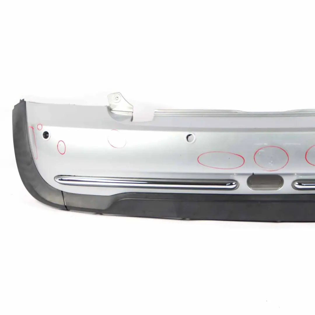 Bumper Rear Mini R52 Cabrio Complete PDC Trim Panel Pure Silver Metallic - 900 to with Part number 0309183 Bumper Rear Mini R52 Cabrio Complete PDC Trim Panel Pure Silver Metallic - 900 - SKU 0309183-PS2 - Part number 0309183
