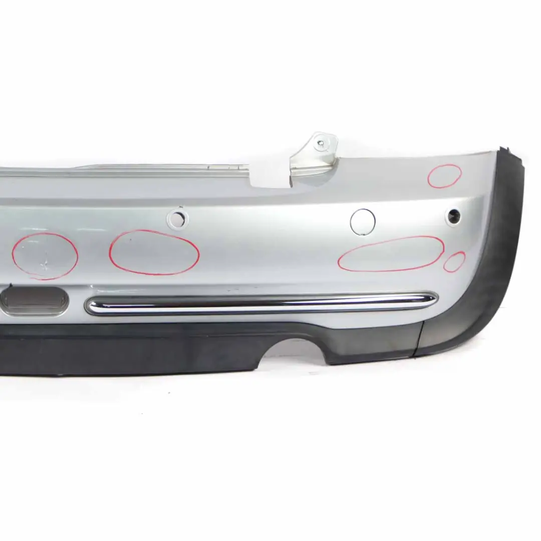 Bumper Rear Mini R52 Cabrio Complete PDC Trim Panel Pure Silver Metallic - 900 to with Part number 0309183 Bumper Rear Mini R52 Cabrio Complete PDC Trim Panel Pure Silver Metallic - 900 - SKU 0309183-PS2 - Part number 0309183