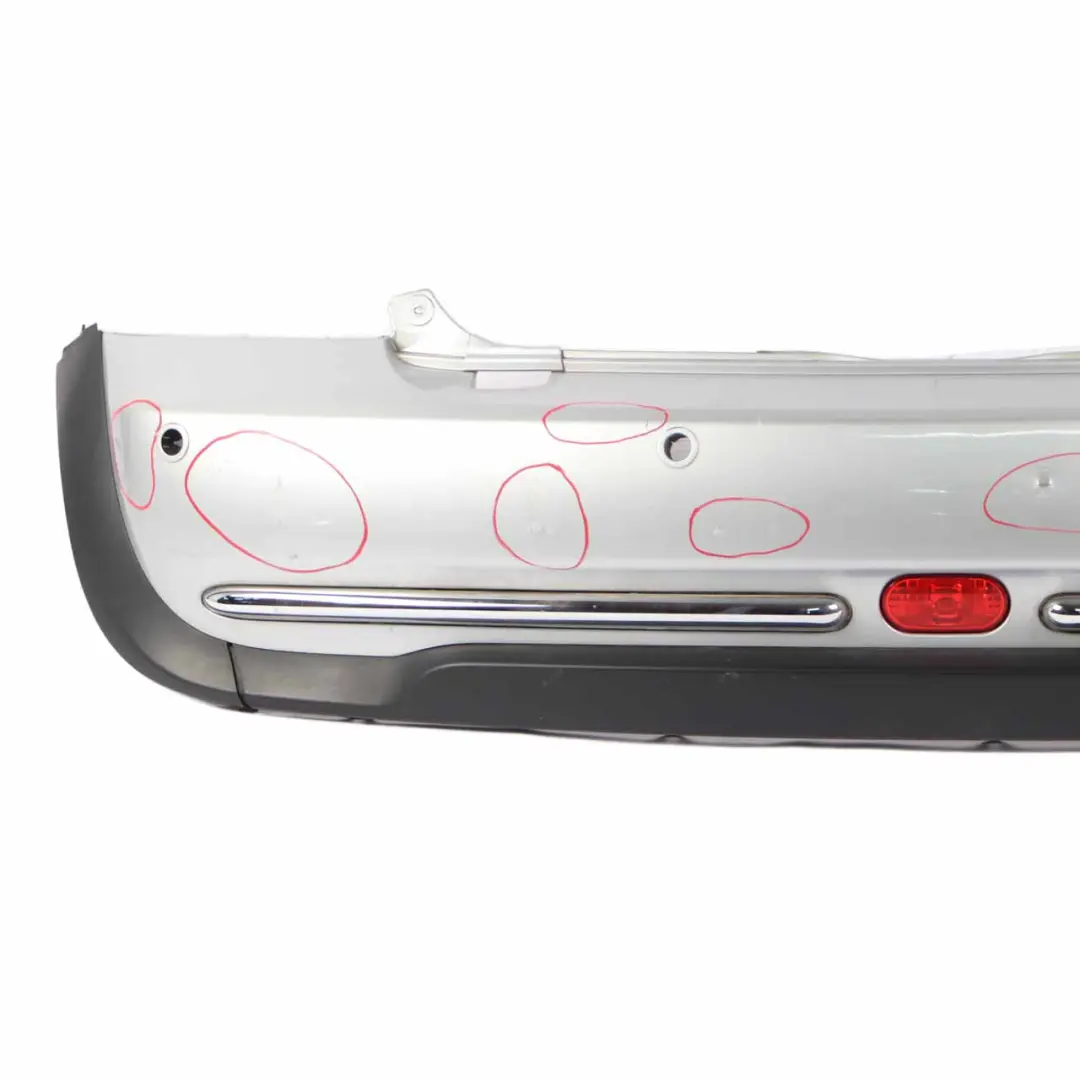 Bumper Cabrio Complete Panel PDC Pure Silver Metallic - 900 to Mini R52 Rear with Part number 0309183 Mini R52 Rear Bumper Cabrio Complete Panel PDC Pure Silver Metallic - 900 - SKU 0309183-PS - Part number 0309183