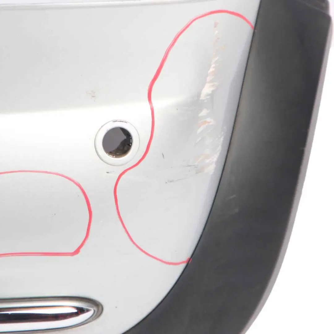 Mini R52 Rear Bumper Cabrio Complete Panel PDC Pure Silver Metallic - 900 - SKU 0309183-PS - Part number 0309183