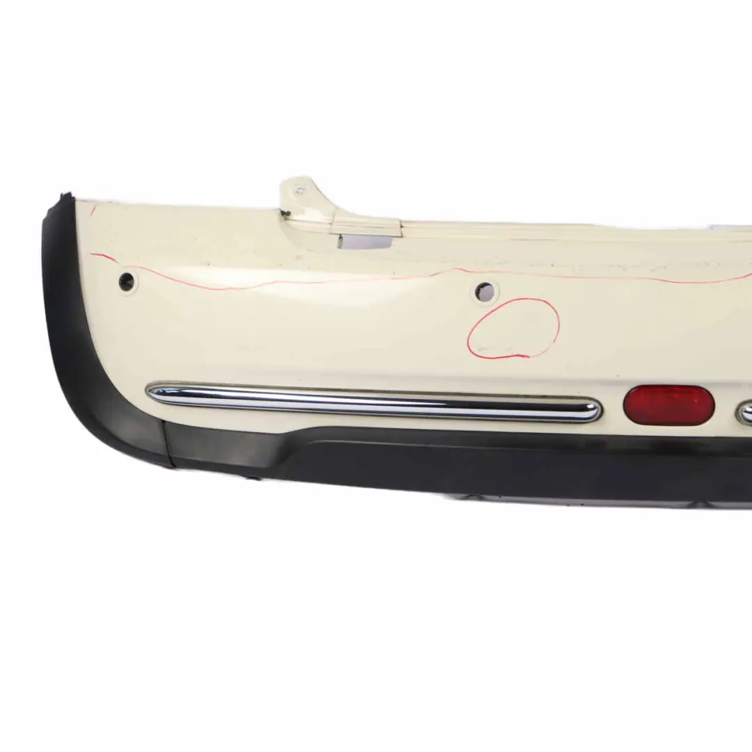 Complete Rear Bumper PDC Panel Pepper White - 850 to Mini Cooper One R52 Cabrio with Part number 0309183 Mini Cooper One R52 Cabrio Complete Rear Bumper PDC Panel Pepper White - 850 - SKU 0309183-PW - Part number 0309183