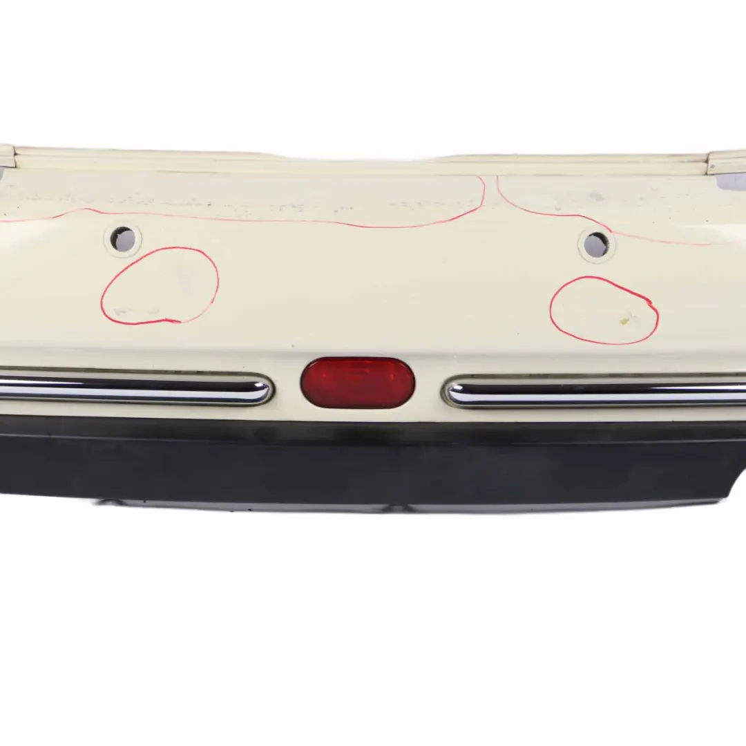 Complete Rear Bumper PDC Panel Pepper White - 850 to Mini Cooper One R52 Cabrio with Part number 0309183 Mini Cooper One R52 Cabrio Complete Rear Bumper PDC Panel Pepper White - 850 - SKU 0309183-PW - Part number 0309183