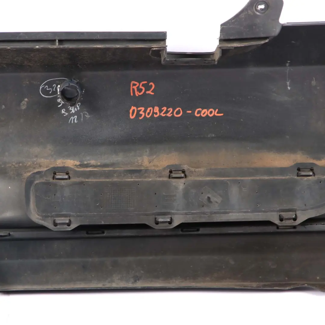 Bumper PDC Cabrio Cooper S Panel Cool Blue Metallic - A27 to Mini R52 Rear with Part number 0309220 Mini R52 Rear Bumper PDC Cabrio Cooper S Panel Cool Blue Metallic - A27 - SKU 0309220-COOL - Part number 0309220