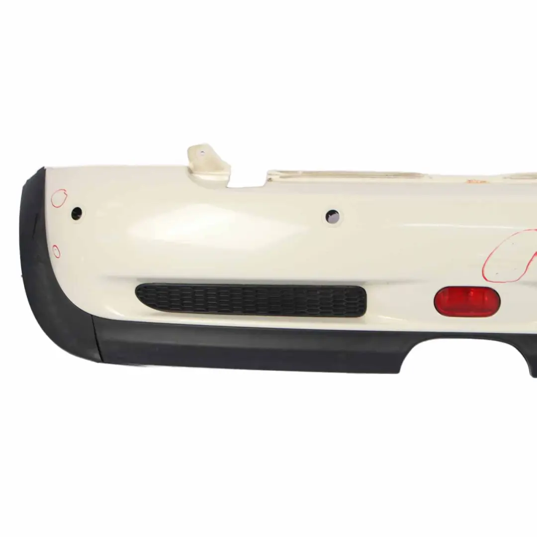 Mini R52 Cabrio Cooper S Complete Rear Bumper PDC Panel Pepper White - 850 - SKU 0309220-PW - Part number 0309220