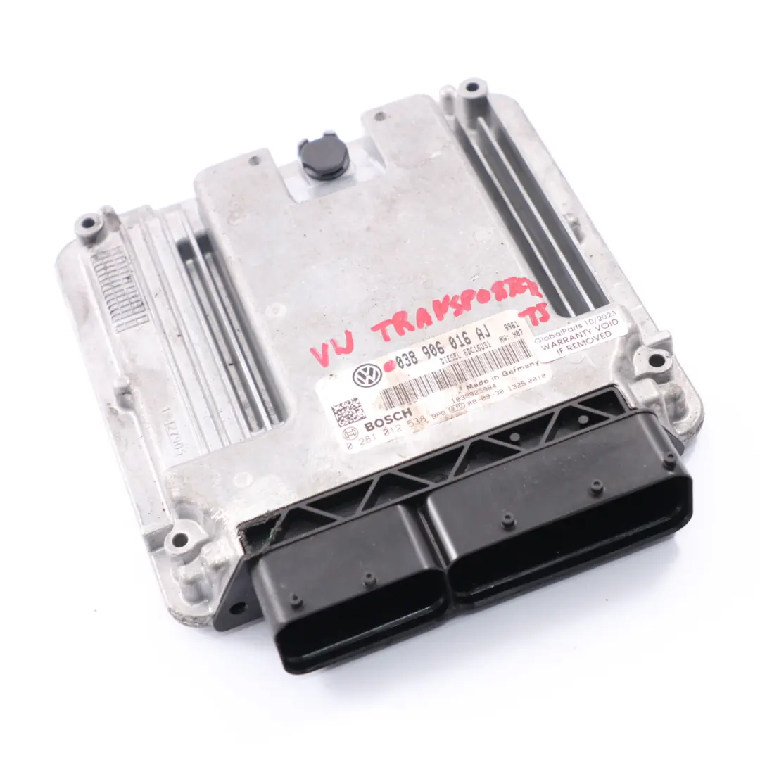VW Volkswagen Transporter T5 1.9 TDI Diesel Engine Control Unit ECU - SKU 038906016AJ - Part number 038906016AJ