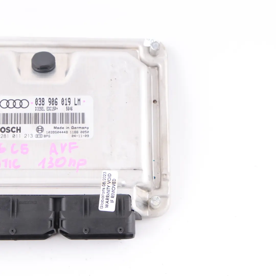 130HP Diesel Engine Control Unit ECU Module to Audi A6 C5 AVF 1.9 TDI with Part number 038906019LM Audi A6 C5 AVF 1.9 TDI 130HP Diesel Engine Control Unit ECU Module - SKU 038906019LM - Part number 038906019LM