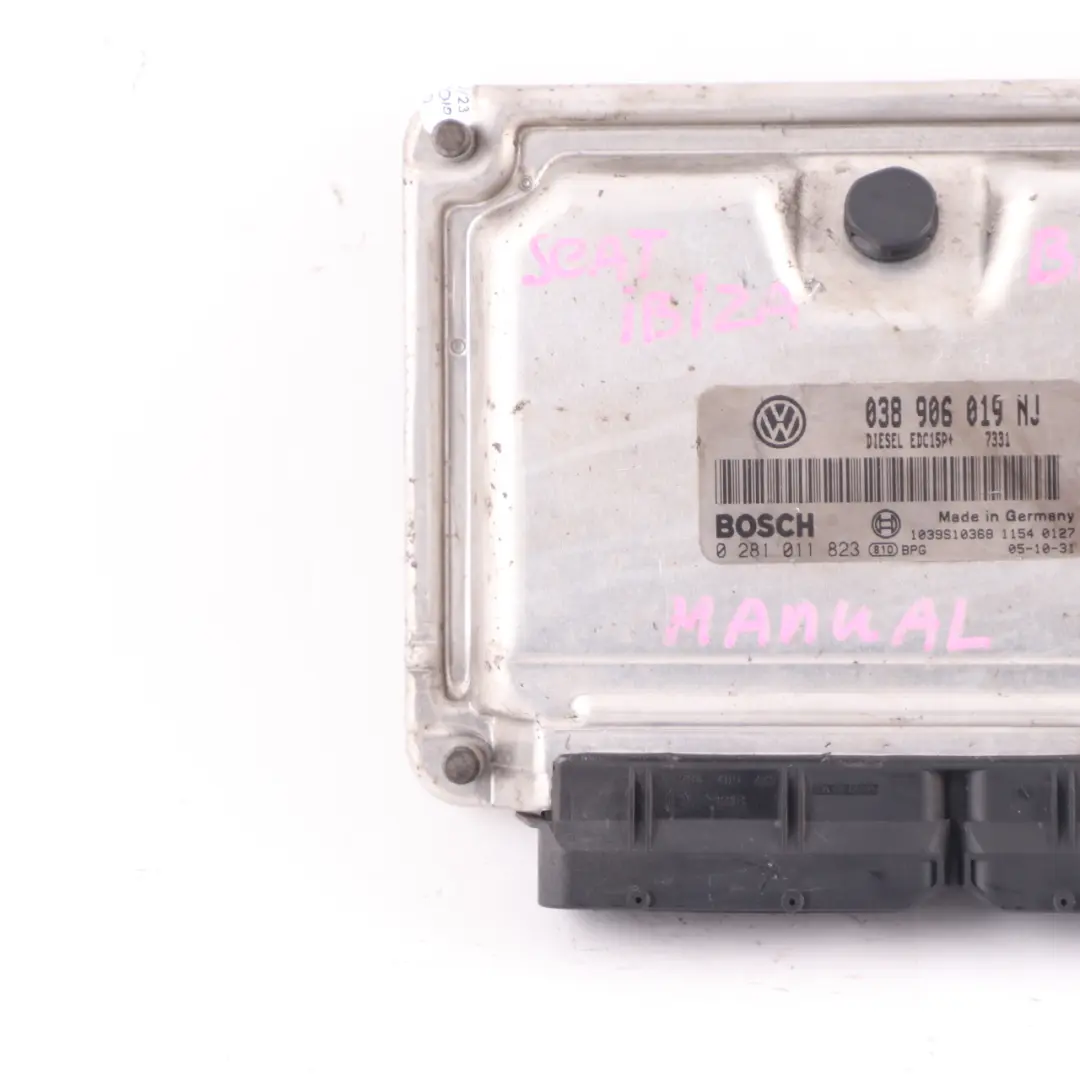 BLT 1.9 TDI Diesel Engine Unit Module ECU Manual to Seat Ibiza with Part number 038906019NJ Seat Ibiza BLT 1.9 TDI Diesel Engine Unit Module ECU Manual - SKU 038906019NJ - Part number 038906019NJ