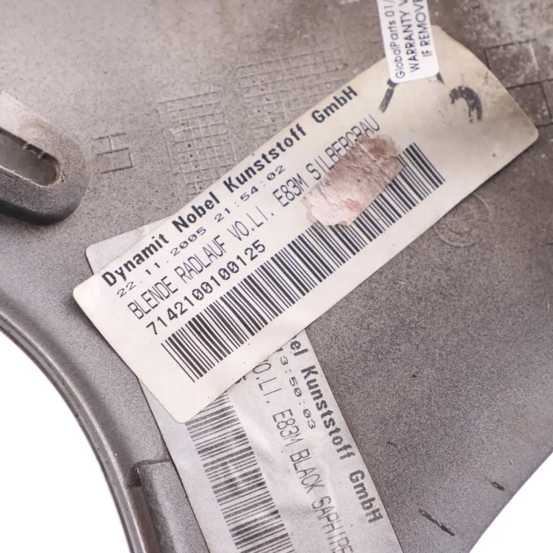 BMW X3 E83 Aerokit Aero Delantero Izquierdo Cubre Paso De Rueda Gris Plata A08 - SKU 0393495-SBG - Número de pieza 0393495