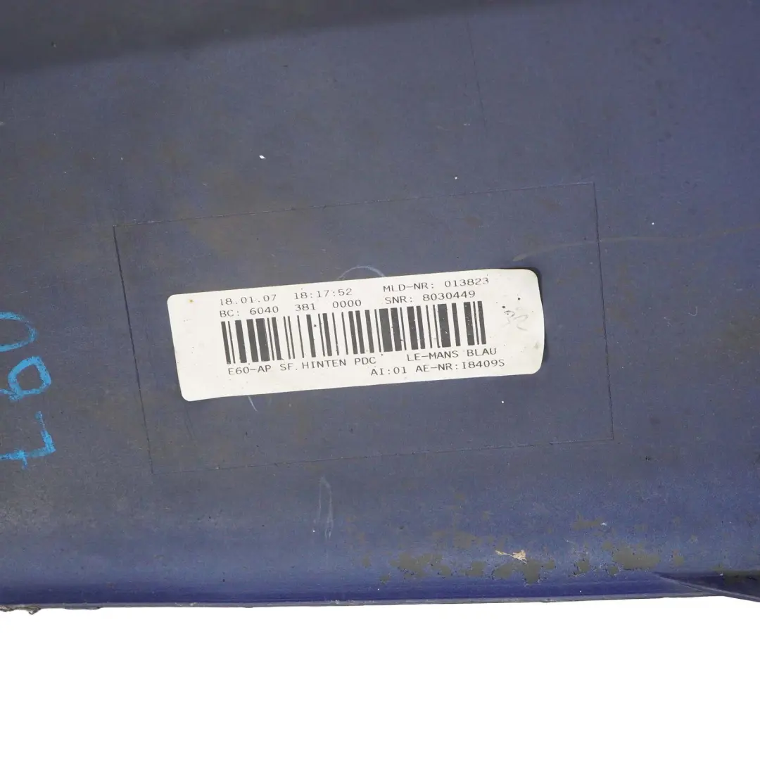BMW E60 Zderzak Tył PDC M-Pakiet Le Mans Blau 381 - SKU 0394707-LMB1 - Numer Części 0394707