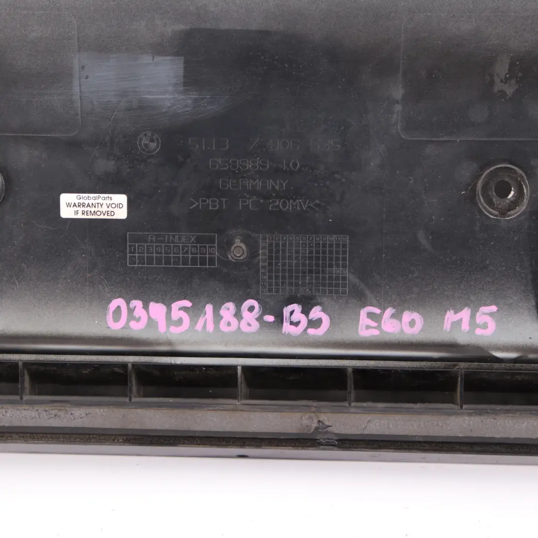 BMW E60 M5 Boot Tailgate Finisher Trim Cover Black Sapphire Metallic - 475 - SKU 0395188-BS - Part number 0395188