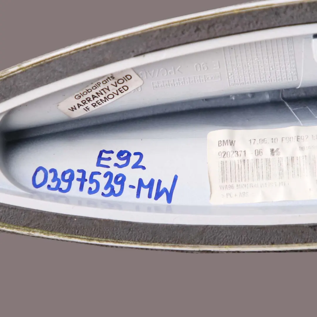 BMW E90 E92 Carcasa Vacía Para Antena Shark Mineralweiss Blanco Mineral A96 - SKU 0397539-MW - Número de pieza 0397539