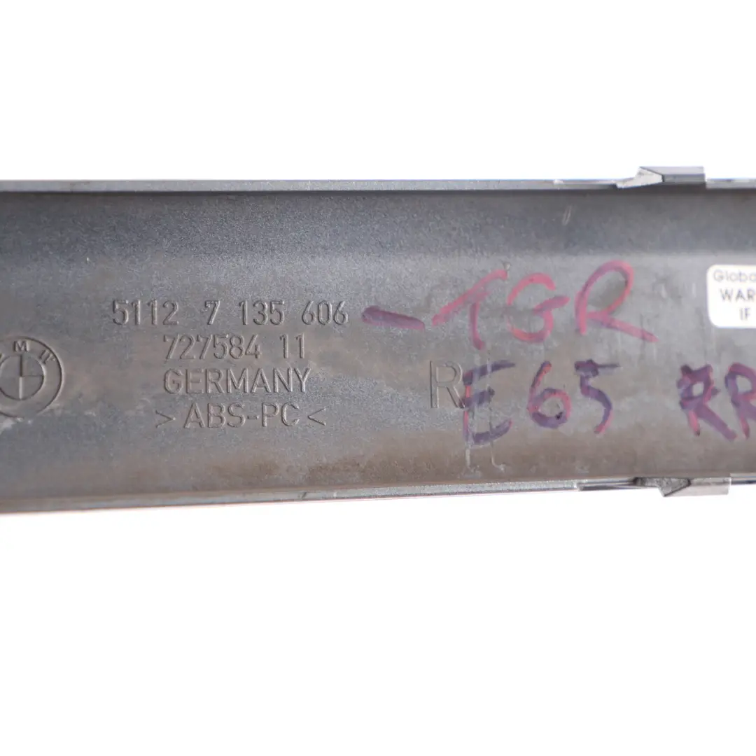 BMW E65 Stoßfängerleiste hinten rechts Formteil Schwarz Saphir 475 7135606 - SKU 0399083-TGR - Teilenummer 0399083