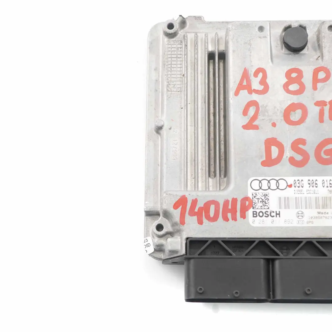 Audi A3 8P 2.0 TDI BKD 140HP Diesel Engine Control ECU Module DSG - SKU 03G906016DT - Part number 03G906016DT