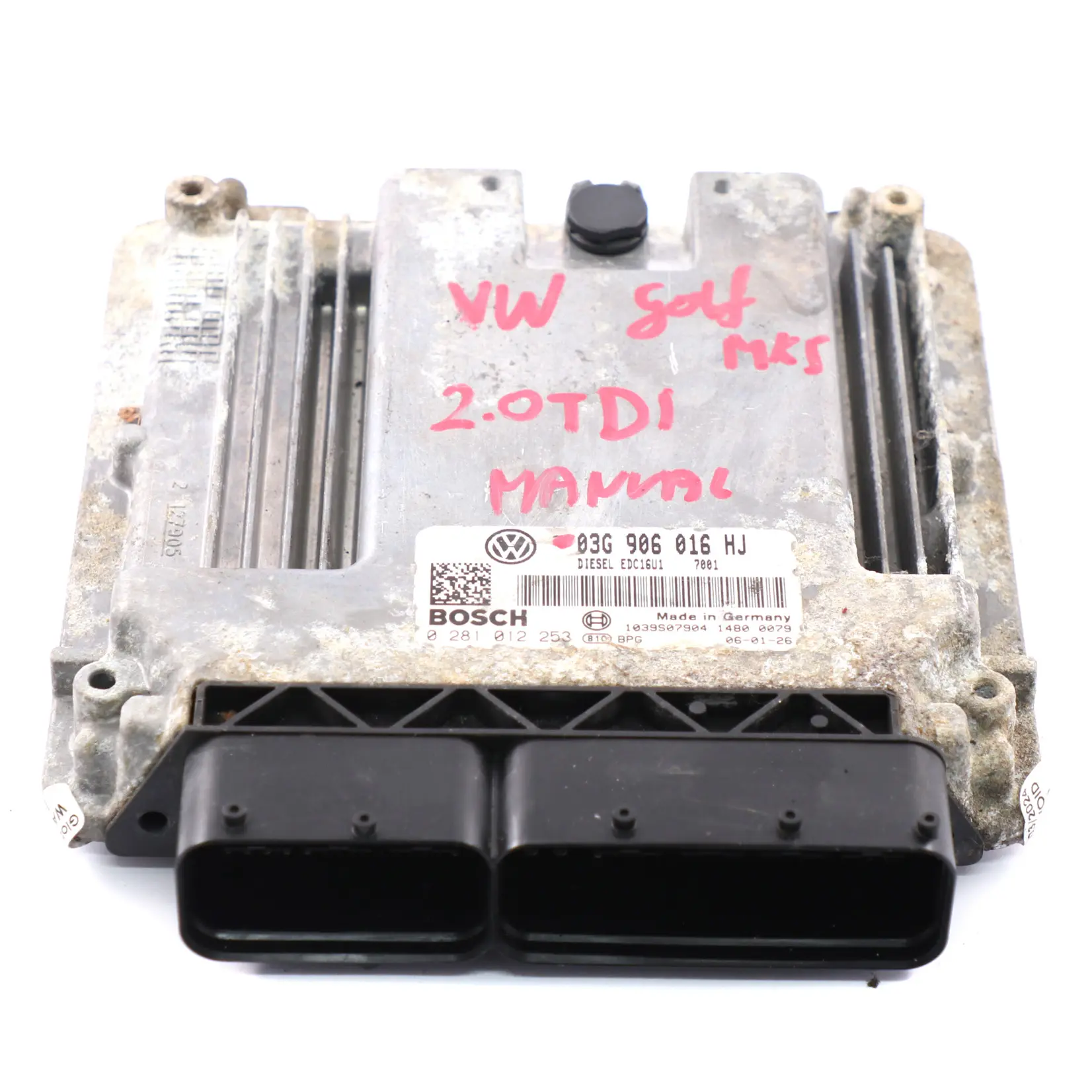 Volkswagen Golf 5 2.0 TDI Manuel de l'unité de contrôle moteur ECU 03G906016HJ