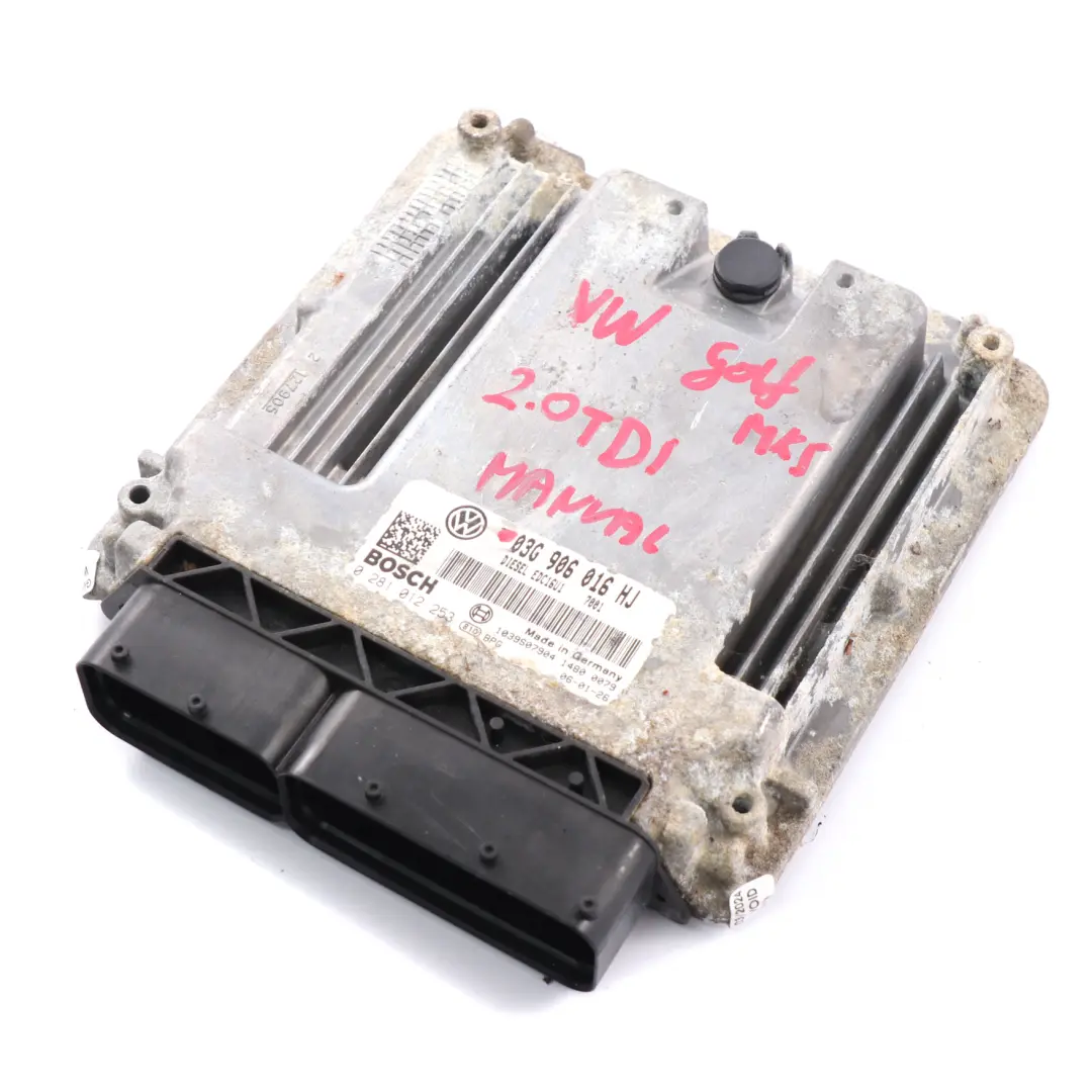 Volkswagen Golf 5 2.0 TDI Engine Control Unit ECU Manual - SKU 03G906016HJ - Part number 03G906016HJ