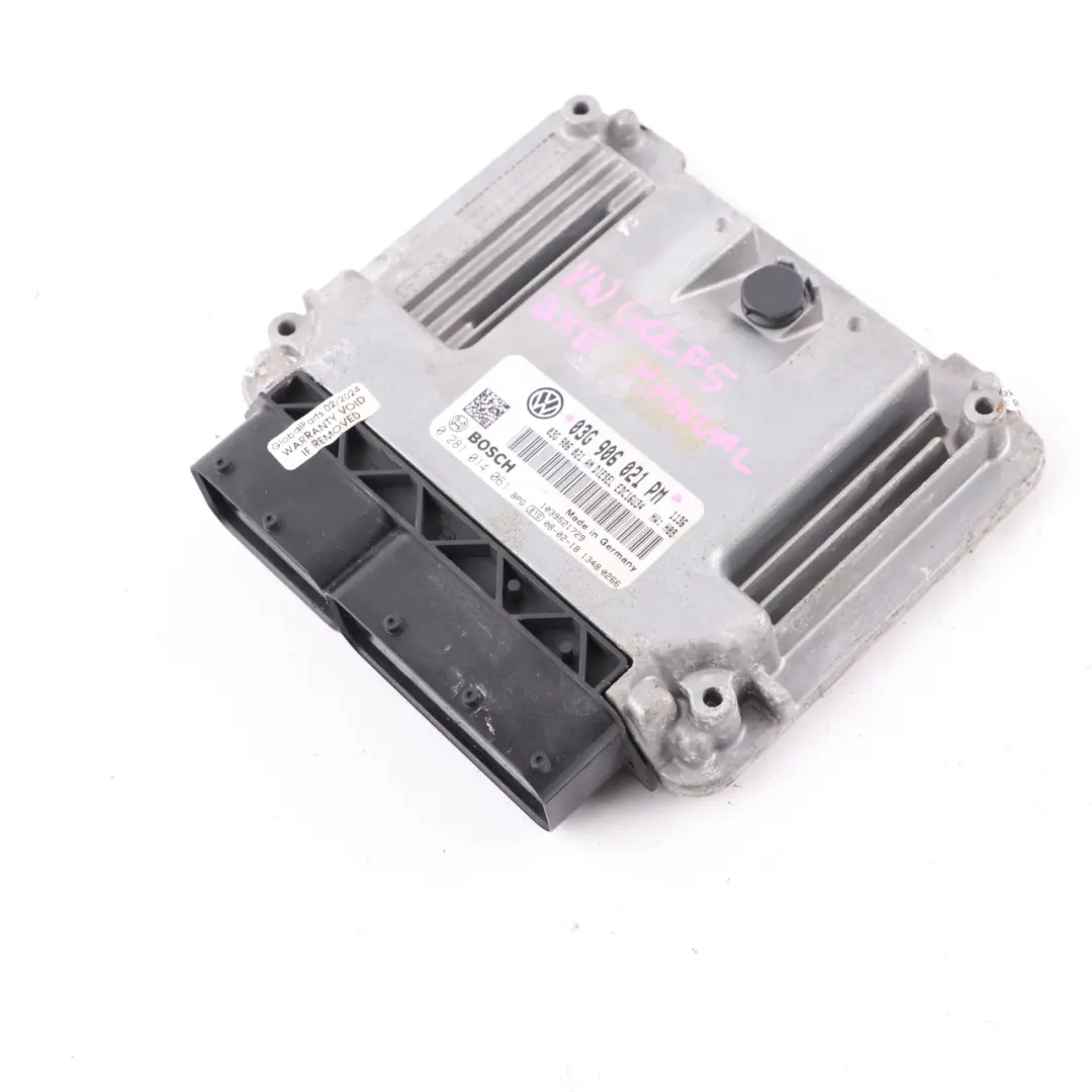 105HP BXE Engine Control Unit ECU Manual Volkswagen Golf 5 1.9 TDI - SKU 03G906021PM - Part number 03G906021PM