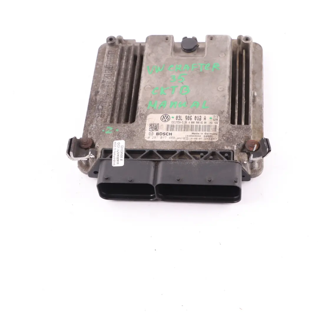 VW Volkswagen Crafter 2.0 TDI CKTB Engine Unit Module ECU Manual - SKU 03L906012A - Part number 03L906012A
