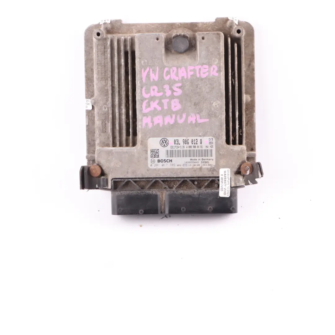 CKTB Engine Unit Module ECU Manual VW Volkswagen Crafter 1 2.0 TDI - SKU 03L906012Q - Part number 03L906012Q