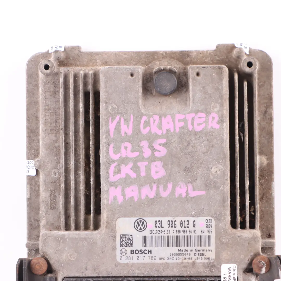CKTB Engine Unit Module ECU Manual to VW Volkswagen Crafter 1 2.0 TDI with Part number 03L906012Q VW Volkswagen Crafter 1 2.0 TDI CKTB Engine Unit Module ECU Manual - SKU 03L906012Q - Part number 03L906012Q