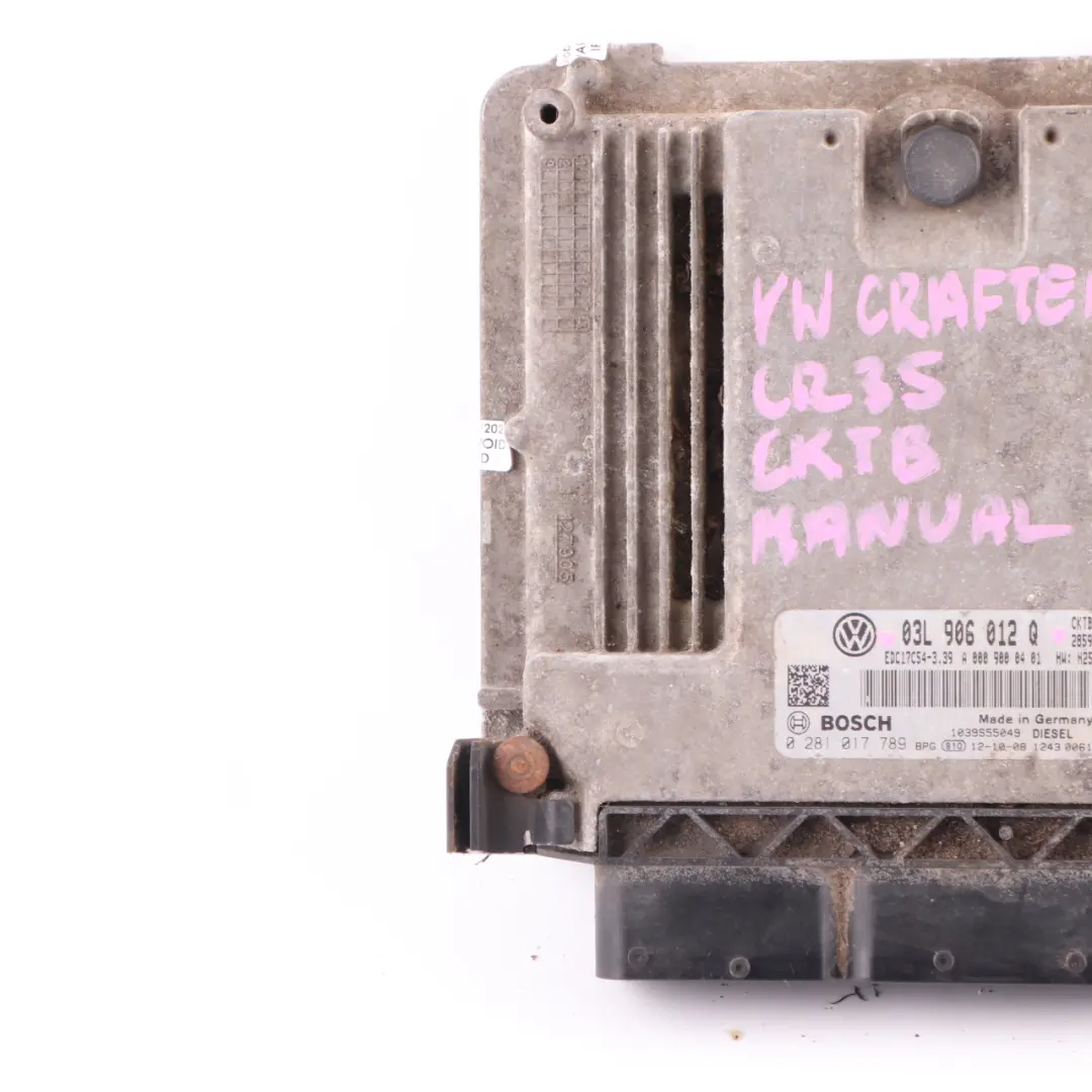 CKTB Engine Unit Module ECU Manual VW Volkswagen Crafter 1 2.0 TDI - SKU 03L906012Q - Part number 03L906012Q