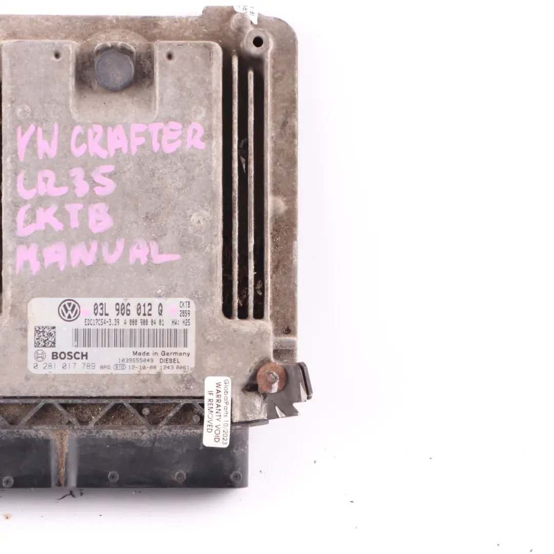 CKTB Engine Unit Module ECU Manual to VW Volkswagen Crafter 1 2.0 TDI with Part number 03L906012Q VW Volkswagen Crafter 1 2.0 TDI CKTB Engine Unit Module ECU Manual - SKU 03L906012Q - Part number 03L906012Q