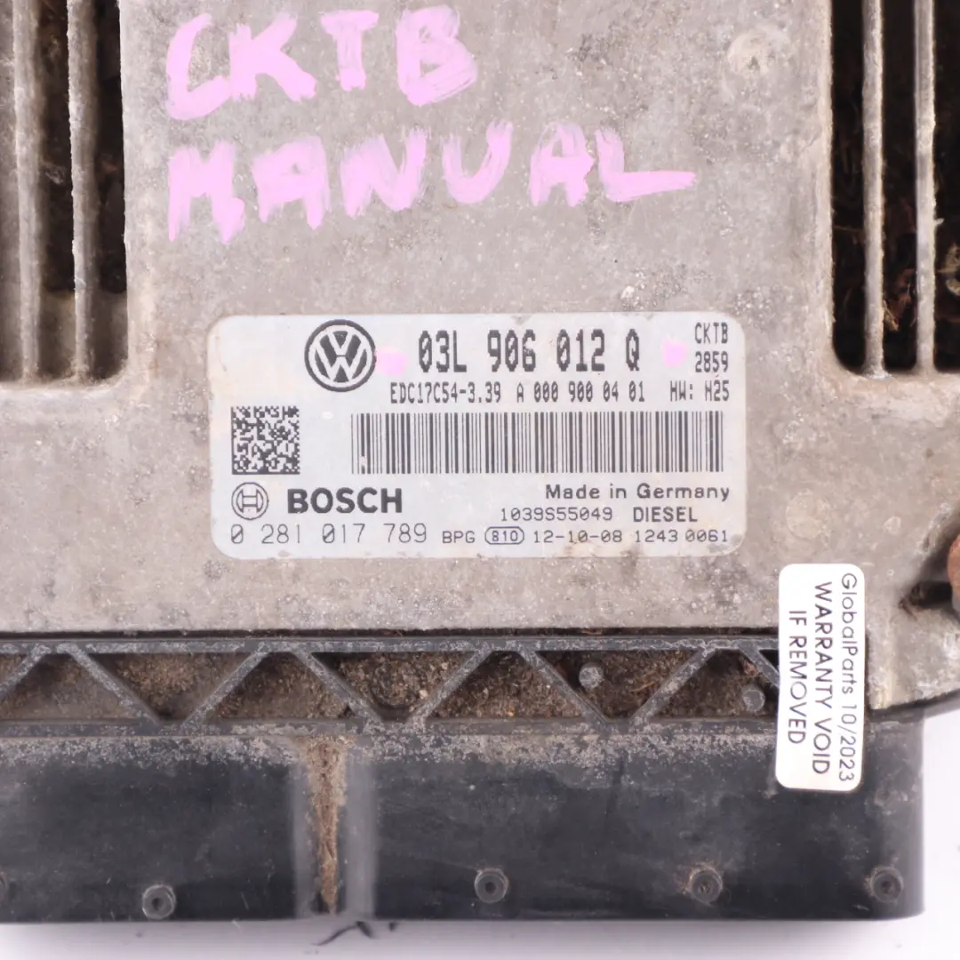 CKTB Engine Unit Module ECU Manual to VW Volkswagen Crafter 1 2.0 TDI with Part number 03L906012Q VW Volkswagen Crafter 1 2.0 TDI CKTB Engine Unit Module ECU Manual - SKU 03L906012Q - Part number 03L906012Q