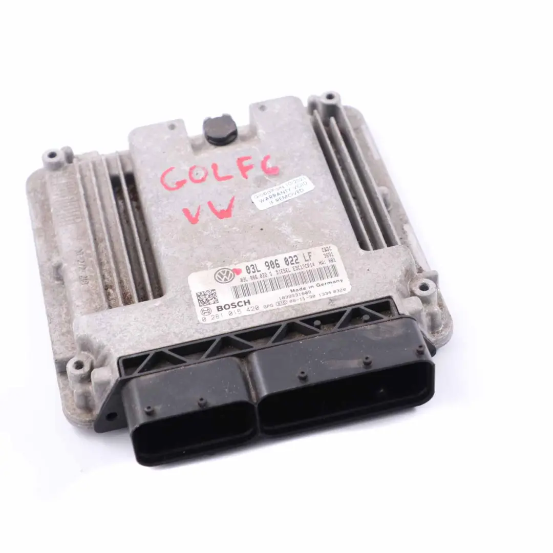 VW Golf 6 2.0 TDI Diesel CBD Unidad de Control del Motor ECU Manual - SKU 03L906022LF - Número de pieza 03L906022LF