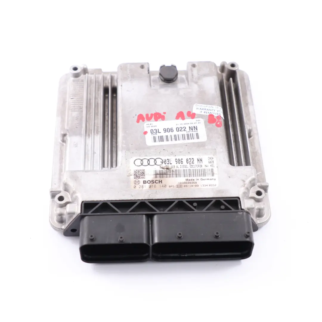 Audi A4 B8 2.0 TDI 143HP CAGA Diesel Engine Control Unit ECU Module - SKU 03L906022NN - Part number 03L906022NN