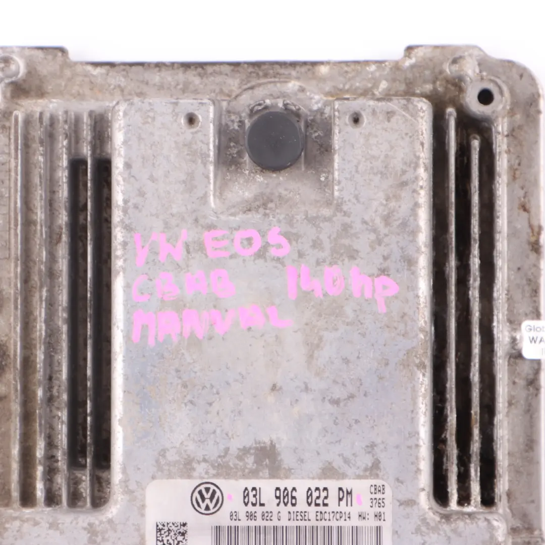 CBAB 140HP Diesel Engine Control ECU Bosch Manual to VW EOS 2.0 TDI with Part number 03L906022PM VW EOS 2.0 TDI CBAB 140HP Diesel Engine Control ECU Bosch Manual - SKU 03L906022PM - Part number 03L906022PM