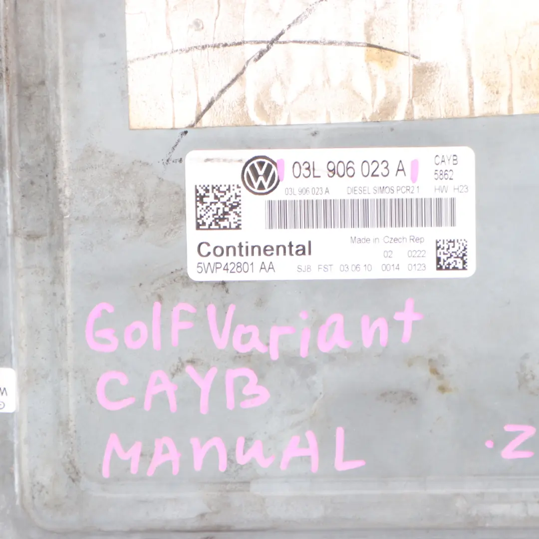 CAYB Engine Unit ECU Manual VW Volkswagen Golf 6 1.6 TDI Diesel - SKU 03L906023A - Part number 03L906023A