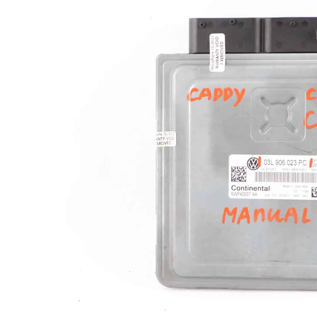 CAYD C20 102HP Engine Unit ECU Manual Volkswagen Caddy 1.6 TDI - SKU 03L906023PC - Part number 03L906023PC
