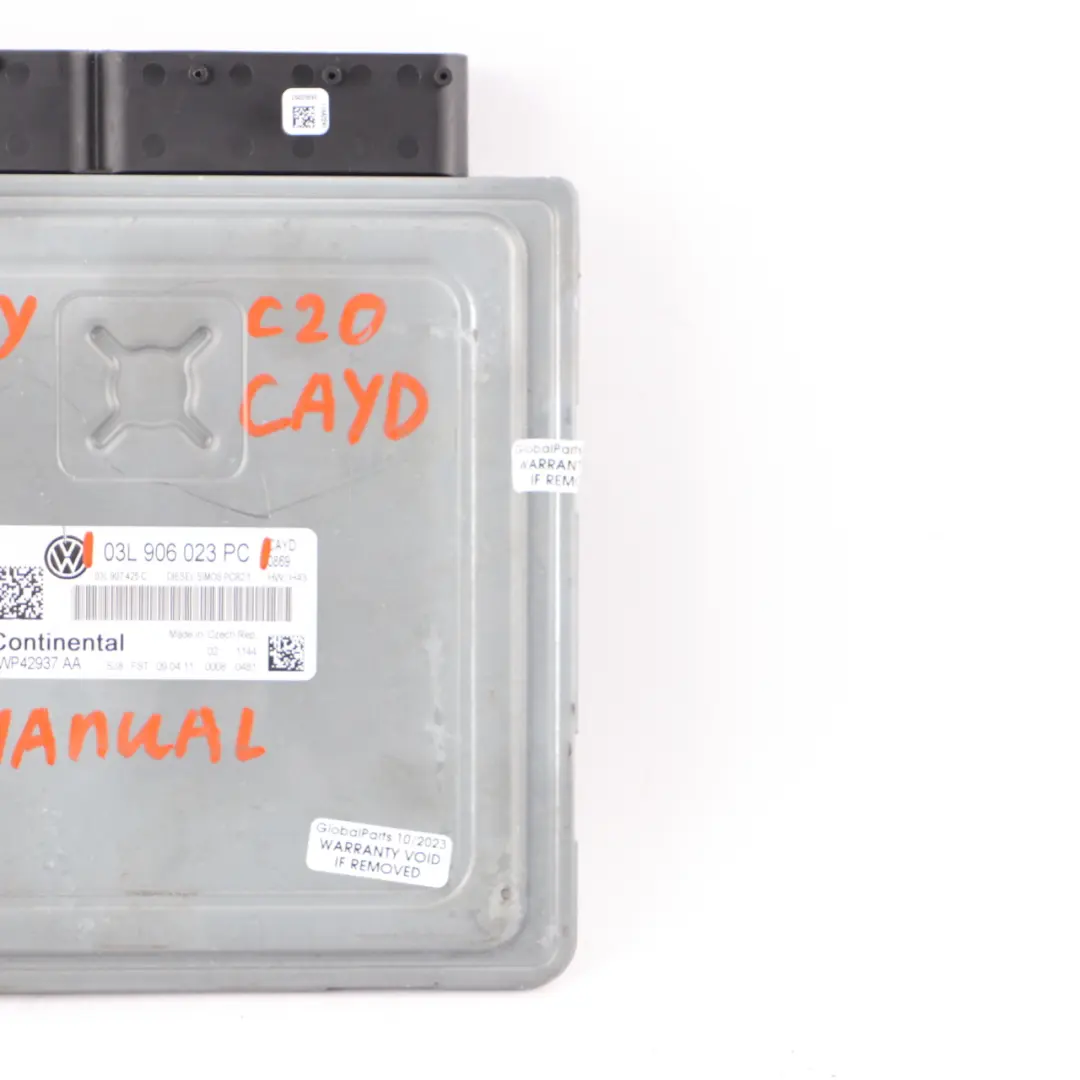 CAYD C20 102HP Engine Unit ECU Manual Volkswagen Caddy 1.6 TDI - SKU 03L906023PC - Part number 03L906023PC