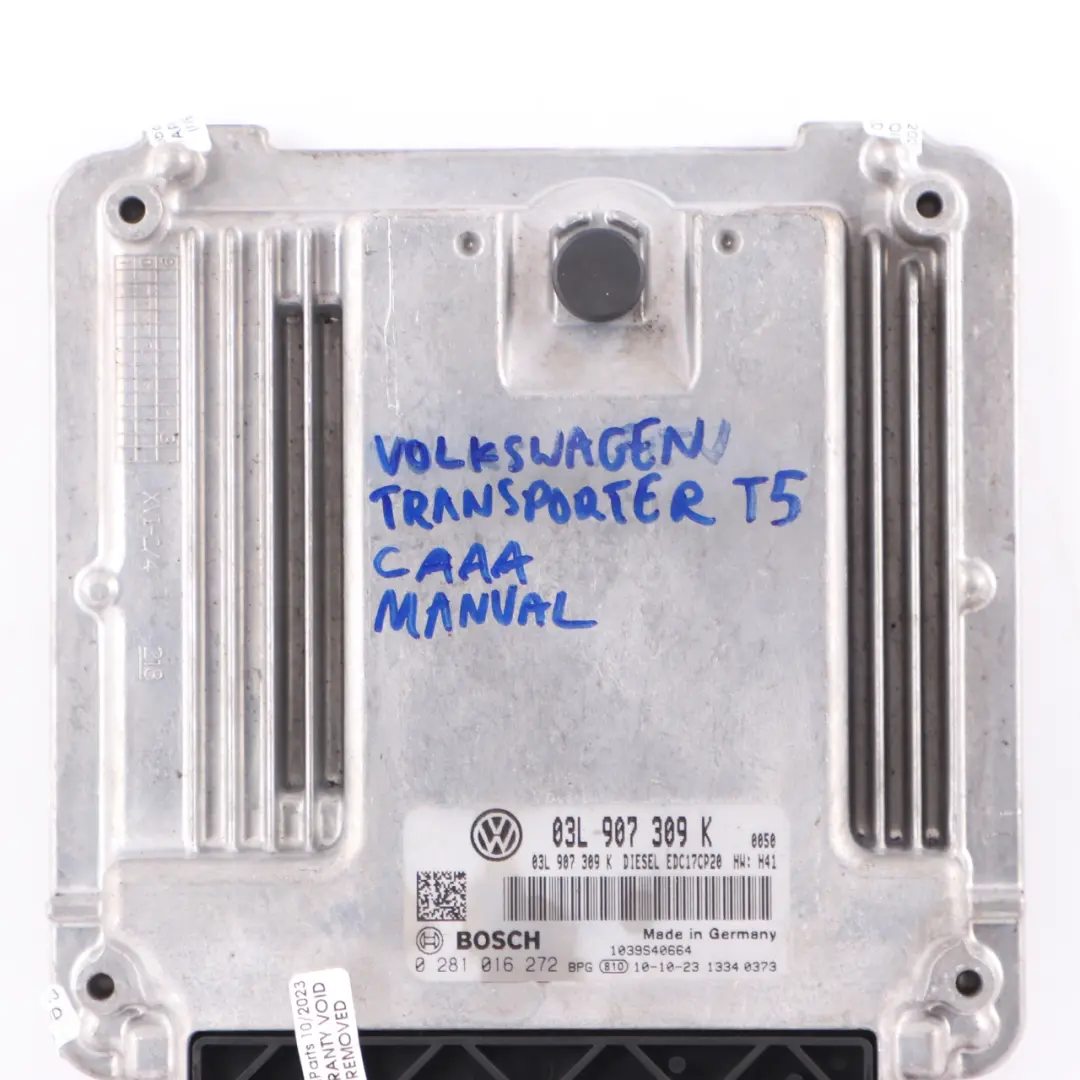 CAAA 84HP Engine Unit Module ECU Manual to VW Transporter T5 2.0 TDI with Part number 03L907309K VW Transporter T5 2.0 TDI CAAA 84HP Engine Unit Module ECU Manual - SKU 03L907309K - Part number 03L907309K