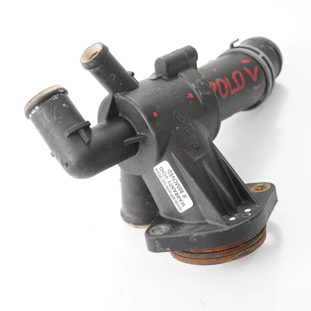 CFWA Seat Skoda Thermostat Coolant Flange Housing to VW Polo MK 5 1.2 TDI with Part number 03P12111D VW Polo MK 5 1.2 TDI CFWA Seat Skoda Thermostat Coolant Flange Housing - SKU 03P12111D - Part number 03P12111D