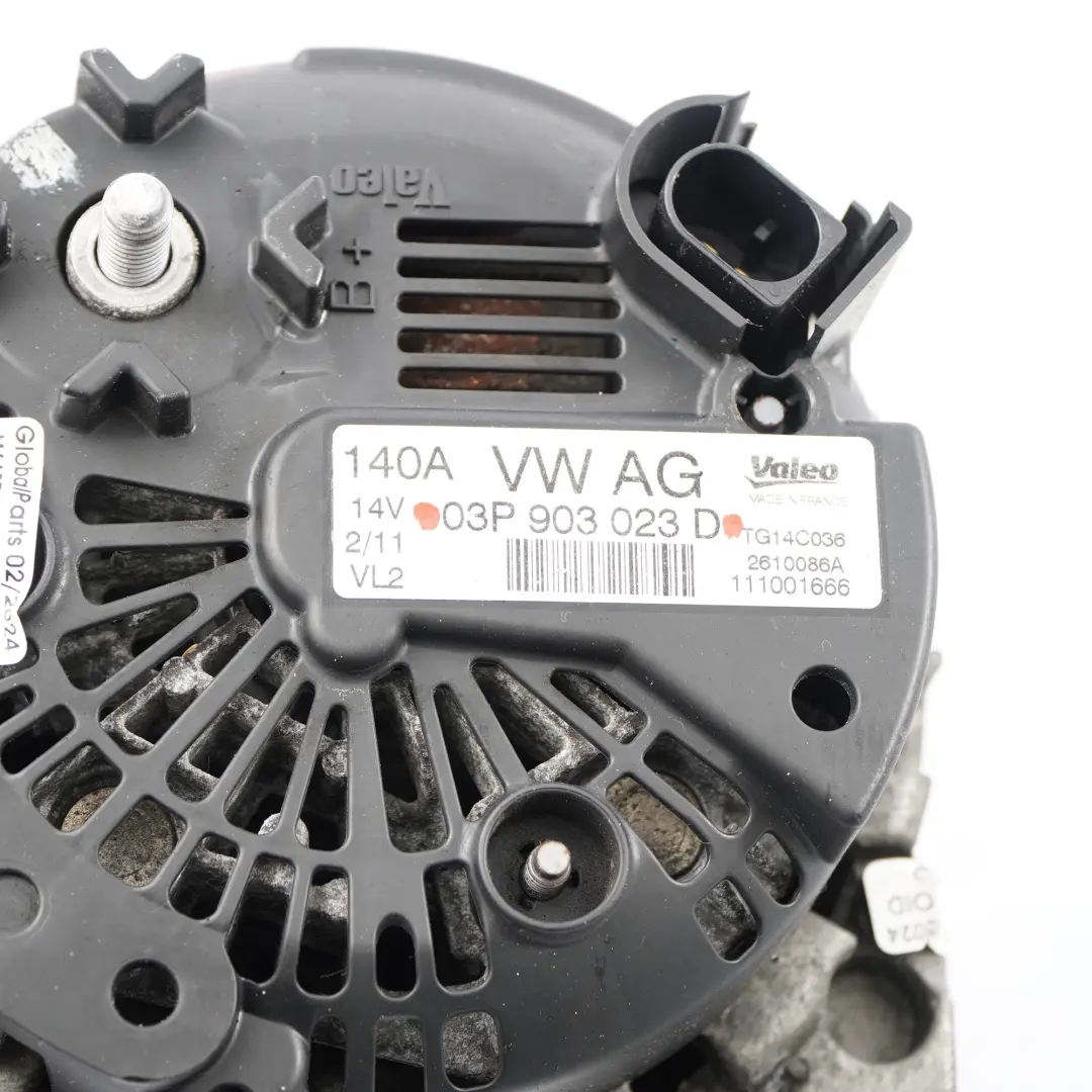 MK5 Motore Diesel Alternatore Generatore 140A 14V per VW Seat Skoda Polo con numero di parte 03P903023D VW Seat Skoda Polo MK5 Motore Diesel Alternatore Generatore 140A 14V - SKU 03P903023D - Numero di parte 03P903023D