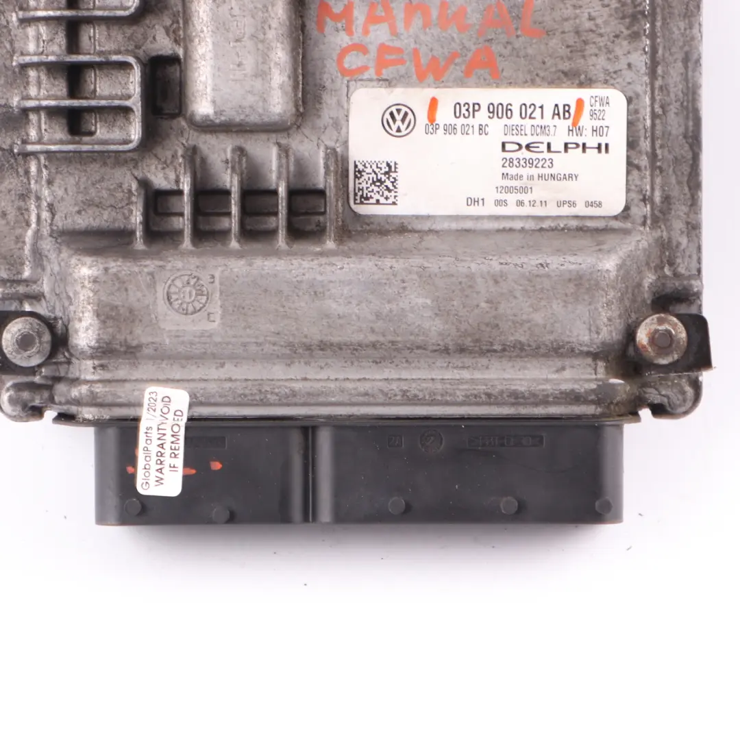 CFWA Engine Unit Module ECU Manual to Seat Ibiza 1.2 TDI with Part number 03P906021AB Seat Ibiza 1.2 TDI CFWA Engine Unit Module ECU Manual - SKU 03P906021AB - Part number 03P906021AB