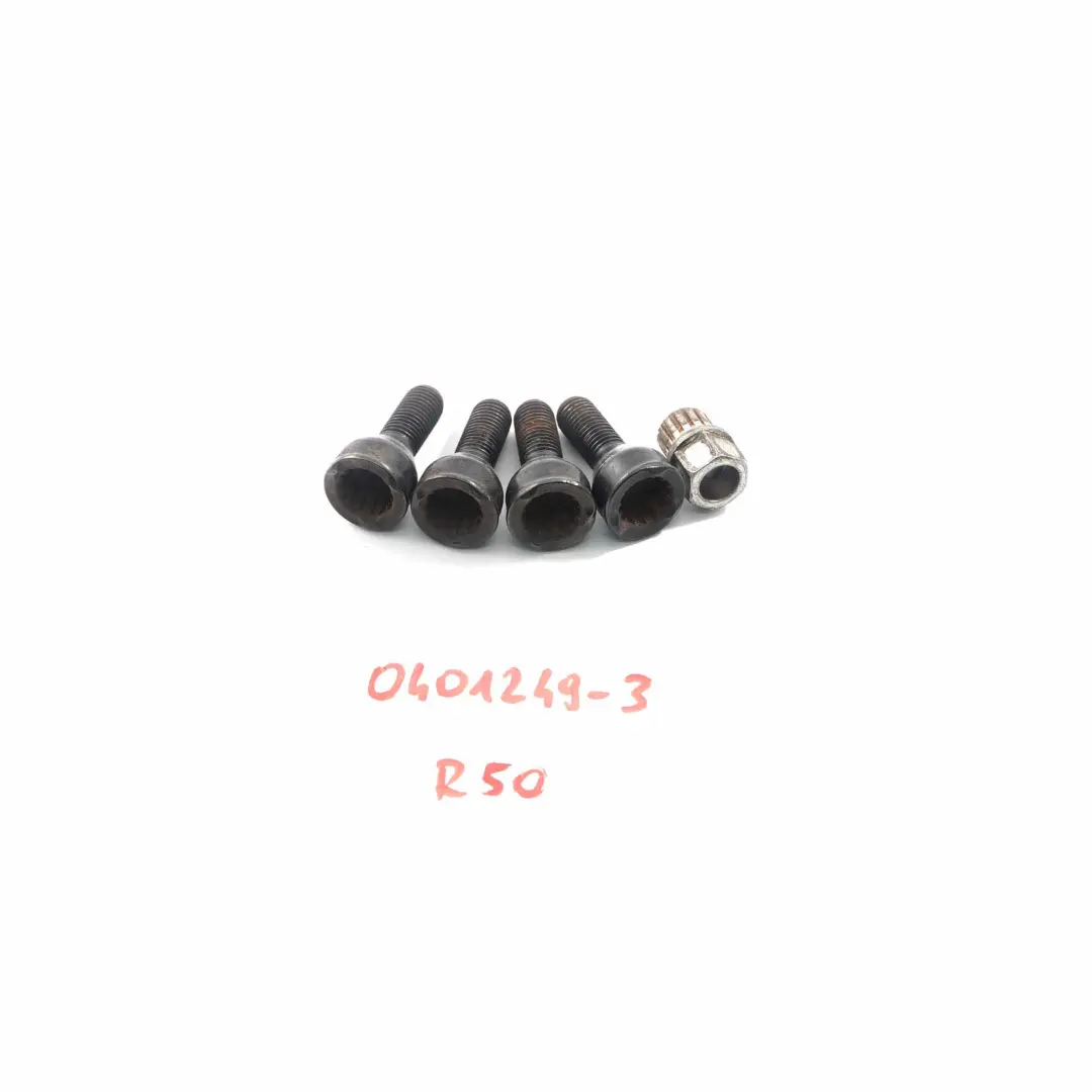 Security Bolt MINI Cooper One R50 R52 R53 Set Locking Wheel Locks Nut to with Part number 0401249 Security Bolt MINI Cooper One R50 R52 R53 Set Locking Wheel Locks Nut - SKU 0401249-3 - Part number 0401249