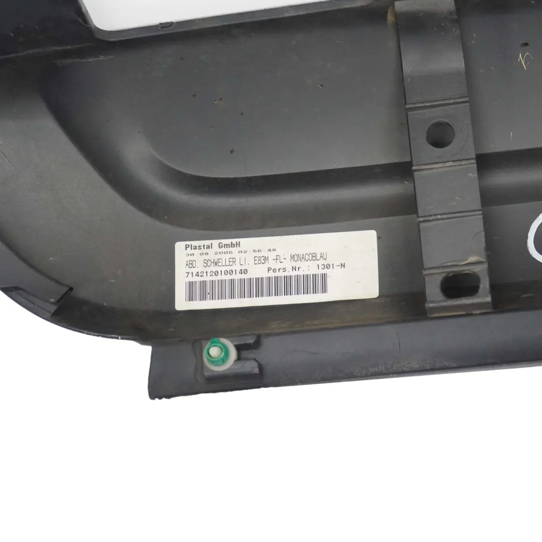 Door Sill Cover Skirt Left N/S Monacoblau Blue - A35 to BMW X3 E83 M Sport with Part number 0403480 BMW X3 E83 M Sport Door Sill Cover Skirt Left N/S Monacoblau Blue - A35 - SKU 0403480-MB - Part number 0403480