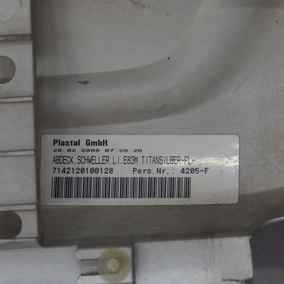 BMW X3 E83 M Sport Faldon De umbral De puerta Izquierda Titansilber Plata - 354 - SKU 0403480-TS - Número de pieza 0403480