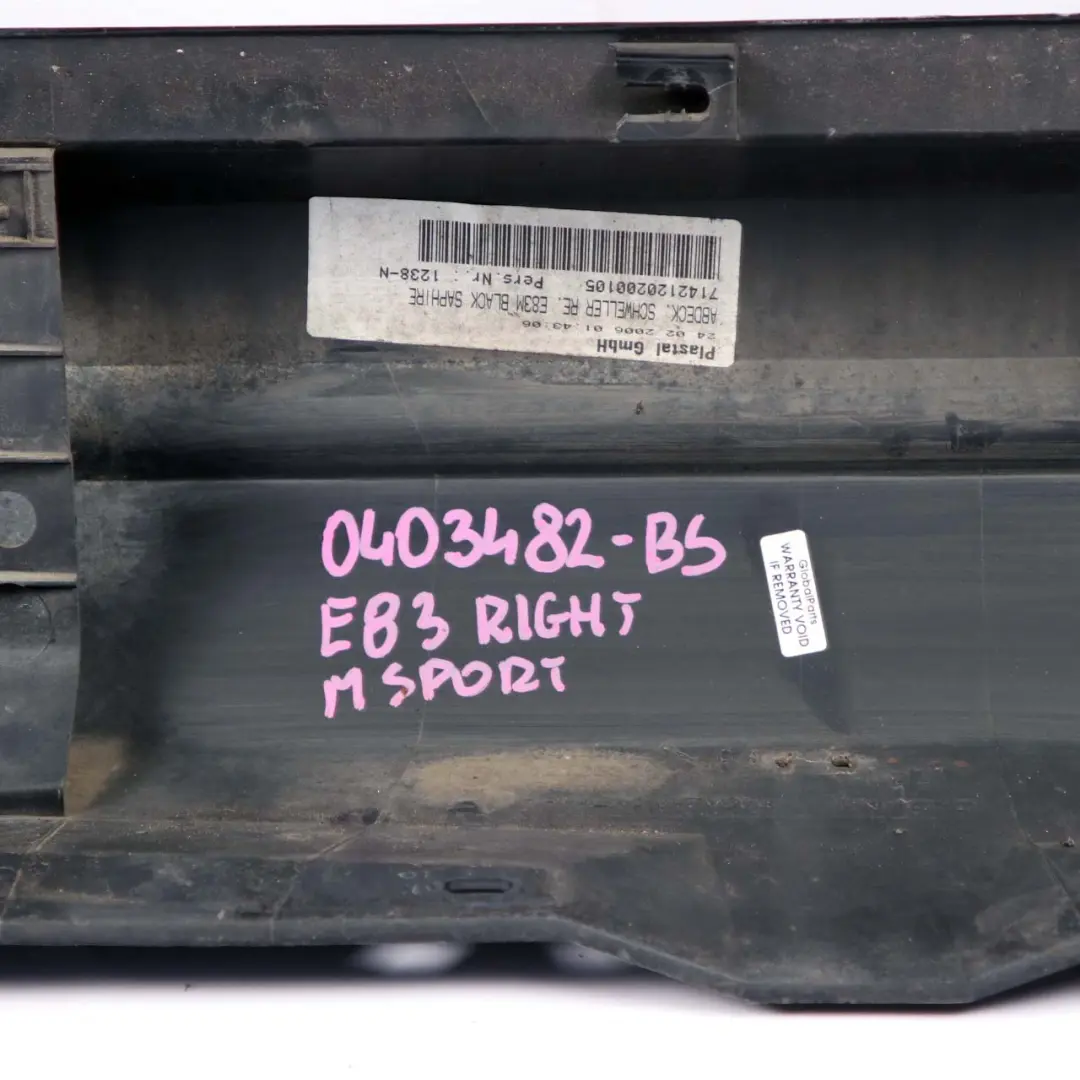 Side Skirt BMW X3 E83 M Sport Door Sill Cover Right O/S Black Sapphire - 475 to with Part number 0403482 Side Skirt BMW X3 E83 M Sport Door Sill Cover Right O/S Black Sapphire - 475 - SKU 0403482-BS - Part number 0403482
