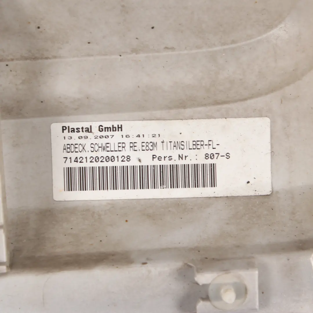 Side Skirt BMW X3 E83 M Sport Door Sill Cover Right O/S Titansilber Silver - 354 to with Part number 0403482 Side Skirt BMW X3 E83 M Sport Door Sill Cover Right O/S Titansilber Silver - 354 - SKU 0403482-TS4 - Part number 0403482